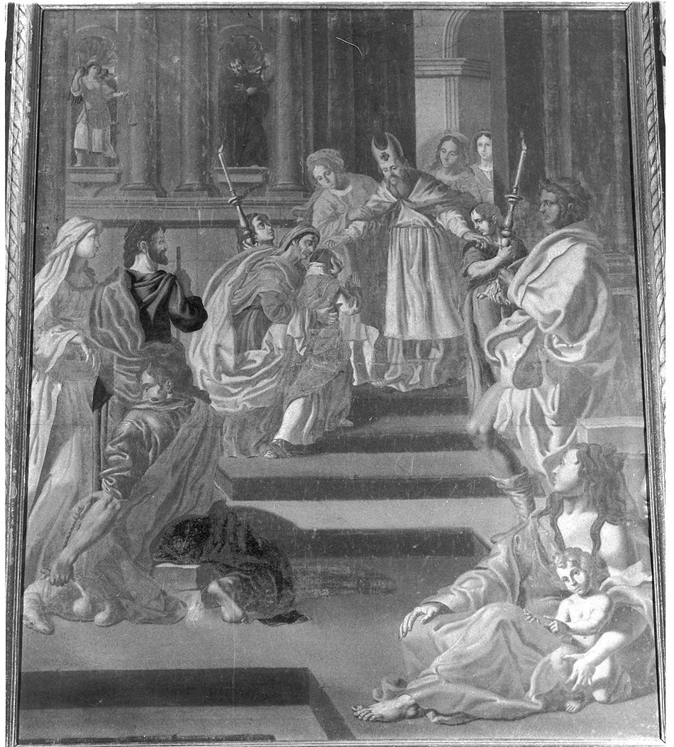 presentazione di Maria Vergine al tempio (dipinto) - ambito emiliano (ultimo quarto sec. XVII)