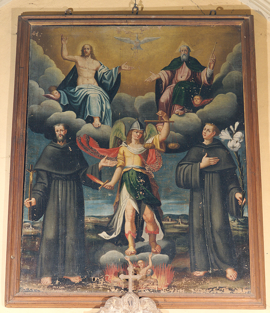 Trinità con Arcangelo Michele e i SS. Francesco e Antonio (dipinto) - ambito parmense (prima metà sec. XVIII)