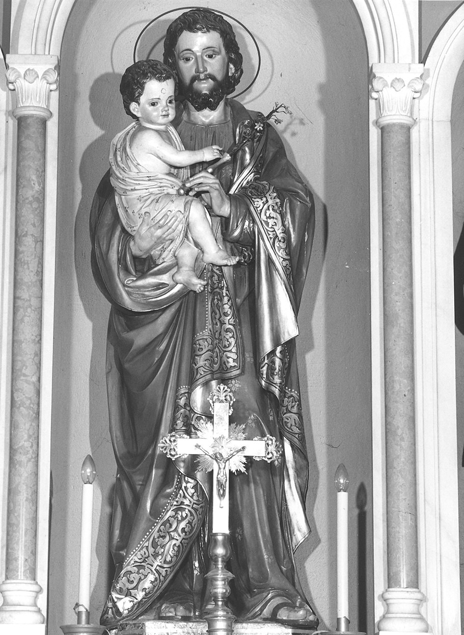 San Giuseppe con Gesù Bambino (statua) di Runggaldier Joseph (primo quarto sec. XX)
