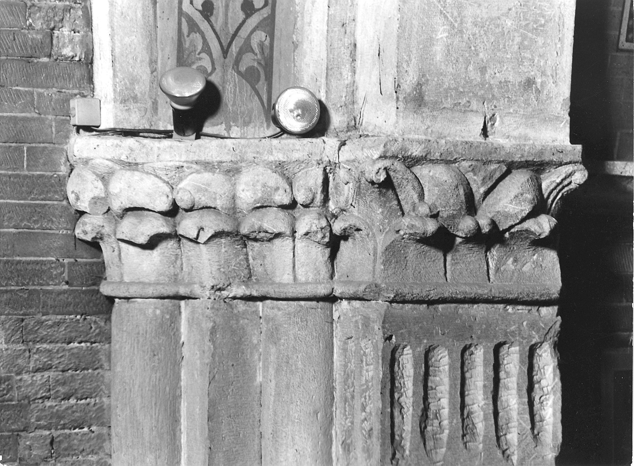 capitello - bottega piacentina (prima metà sec. XII)