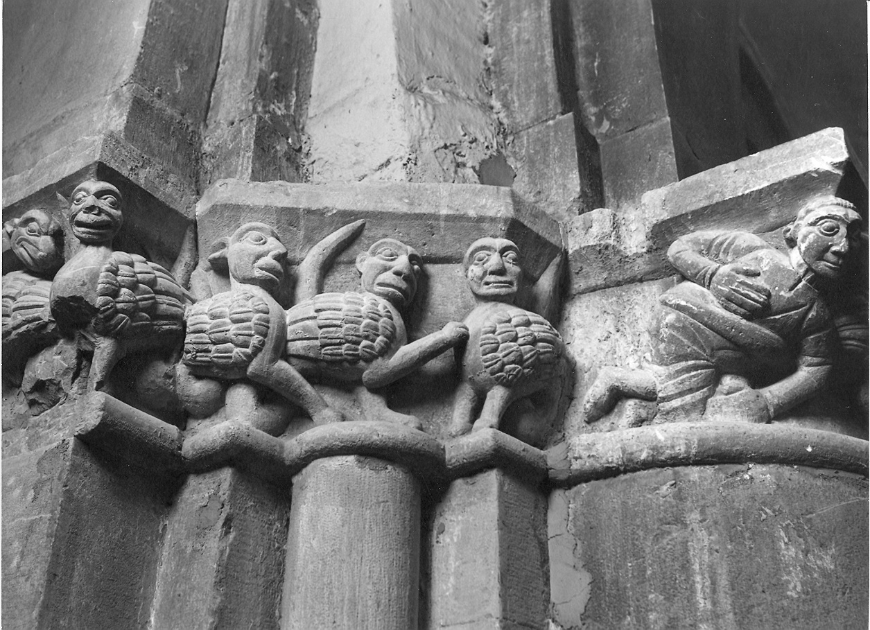 capitello, elemento d'insieme - bottega piacentina (sec. XII)