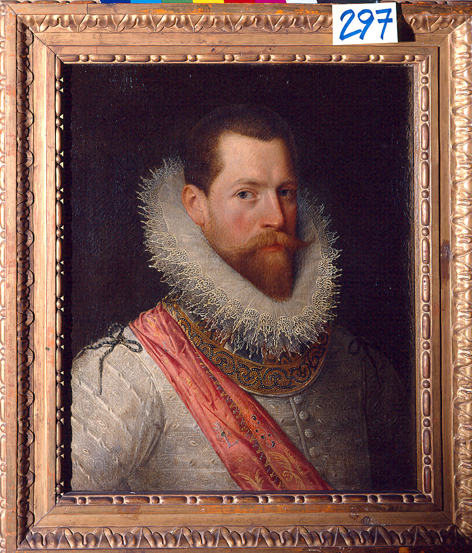ritratto di gentiluomo (Luigi Sanvitale?) (dipinto, pendant) di Pourbus Frans il giovane (attribuito) (fine/inizio secc. XVI/ XVII)