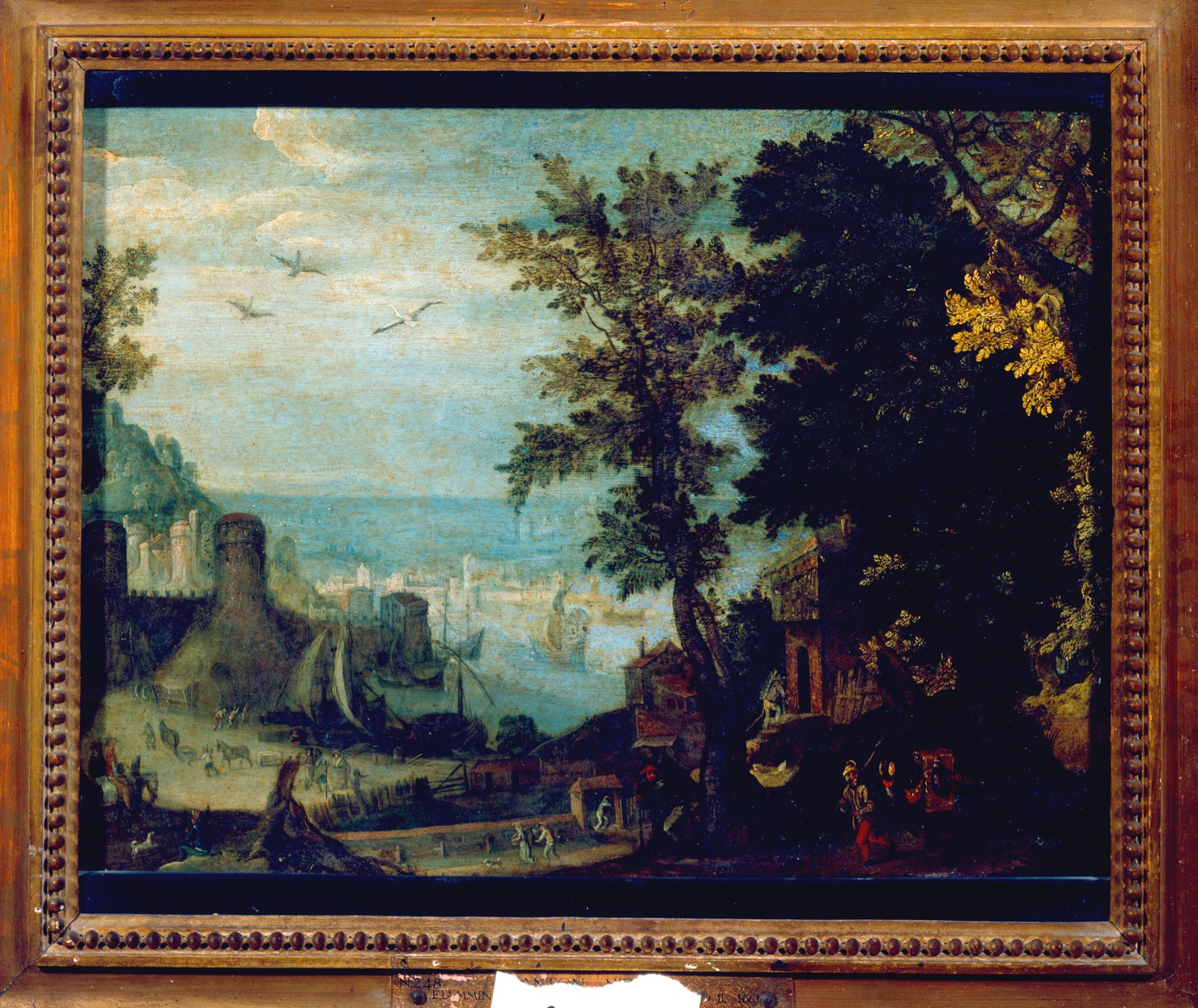 paesaggio con porto (dipinto) di Mirou Anton (sec. XVII)