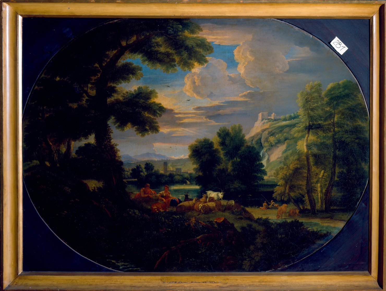 vallata boscosa con pastori (dipinto, coppia) di Mulier Pieter il Giovane detto Cavalier Tempesta (sec. XVII)