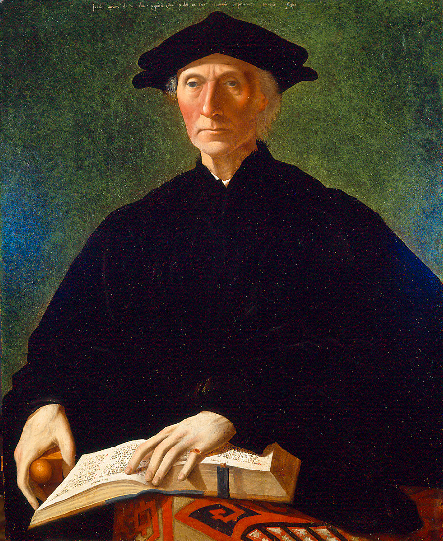 ritratto virile in nero (dipinto) - ambito veneto (metà sec. XVI)