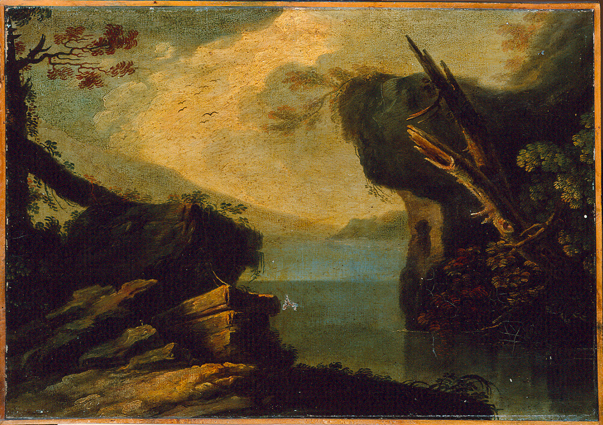 lago cinto da monti (dipinto) - ambito italiano (seconda metà sec. XVIII)