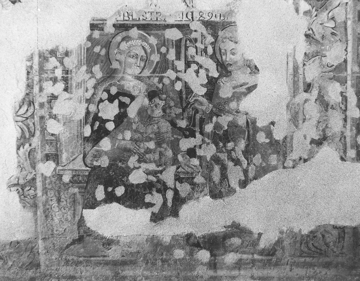 Madonna del latte e Santa Lucia (decorazione pittorica) - ambito parmense (sec. XV)