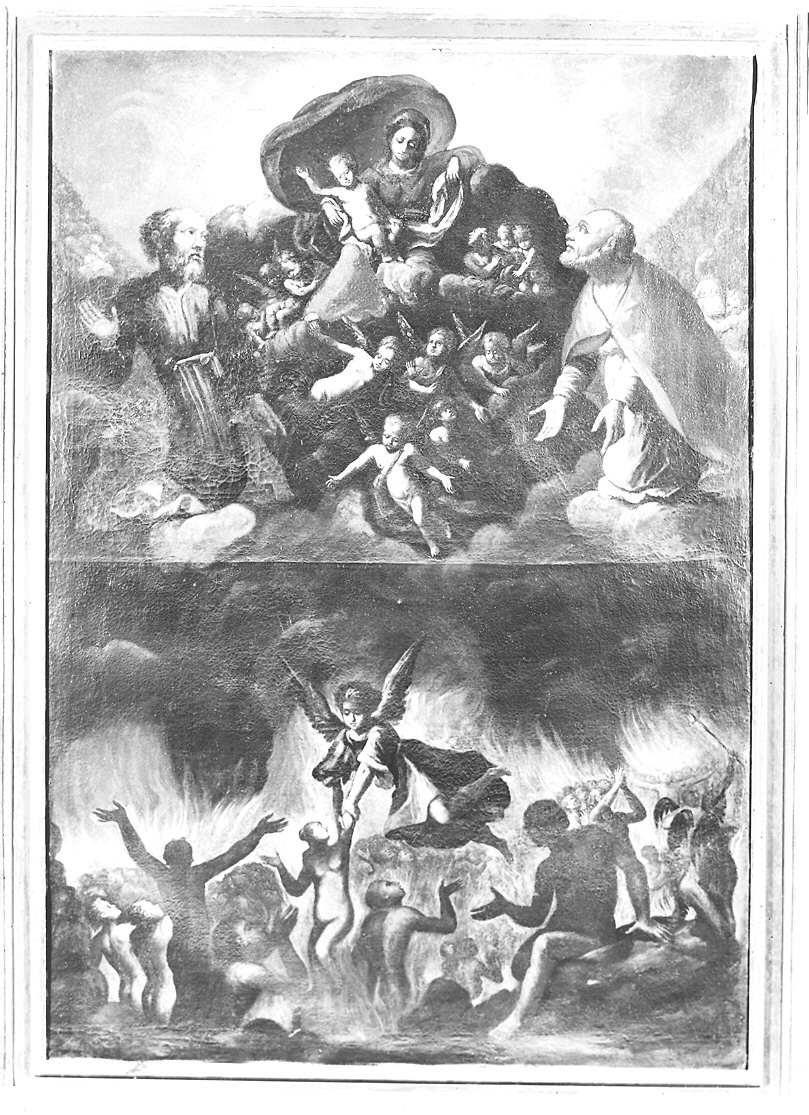 Madonna con Bambino in gloria (dipinto) - ambito emiliano (sec. XVII)