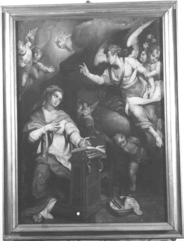 Annunciazione (dipinto) di Samacchini Orazio (attribuito) (terzo quarto sec. XVI)