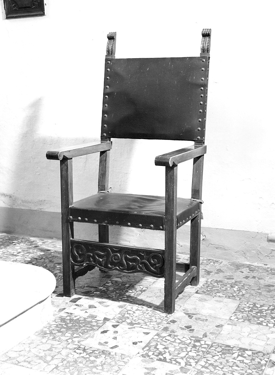 sedia - a braccioli - ambito emiliano (seconda metà sec. XIX)