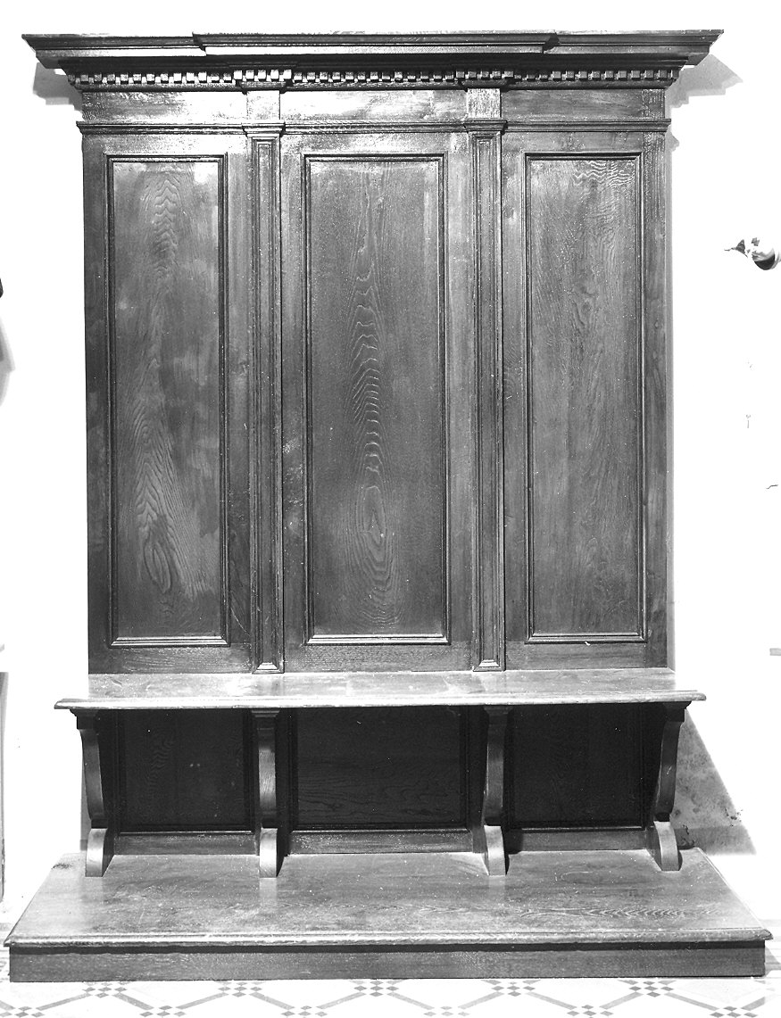 stalli del coro, frammento - ambito emiliano (sec. XX)