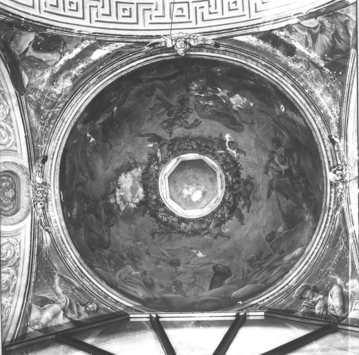 San Gaetano accolto in cielo da San Pietro e altri santi (dipinto) di Galletti Filippo Maria (seconda metà sec. XVII)