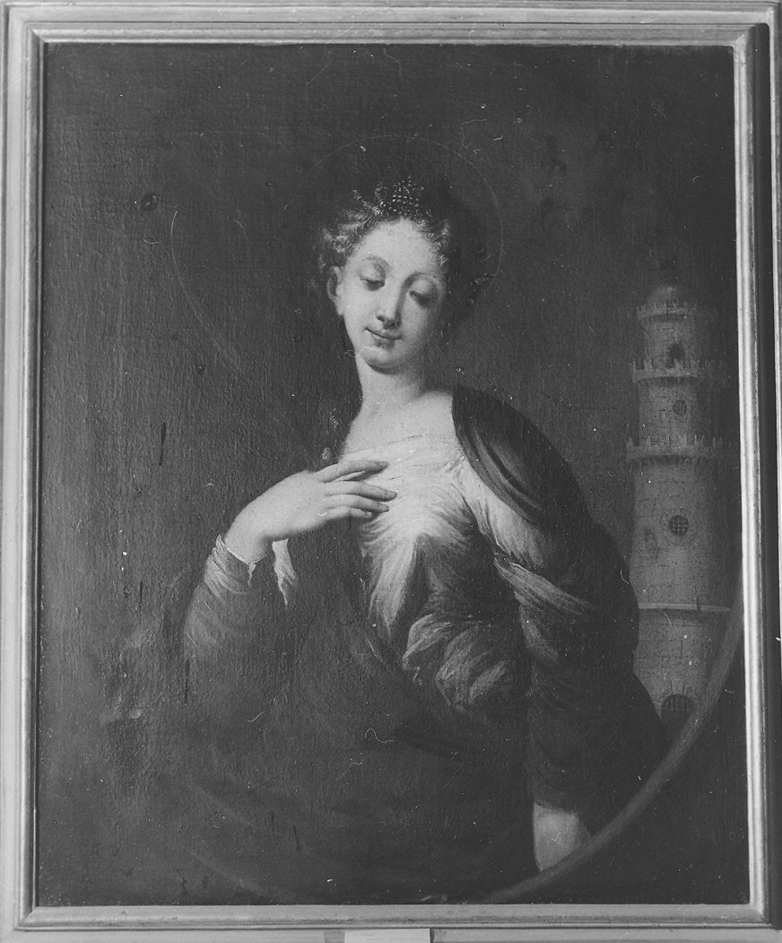 Santa Barbara (dipinto) di Mazzola Francesco detto Parmigianino (scuola) (sec. XVIII)