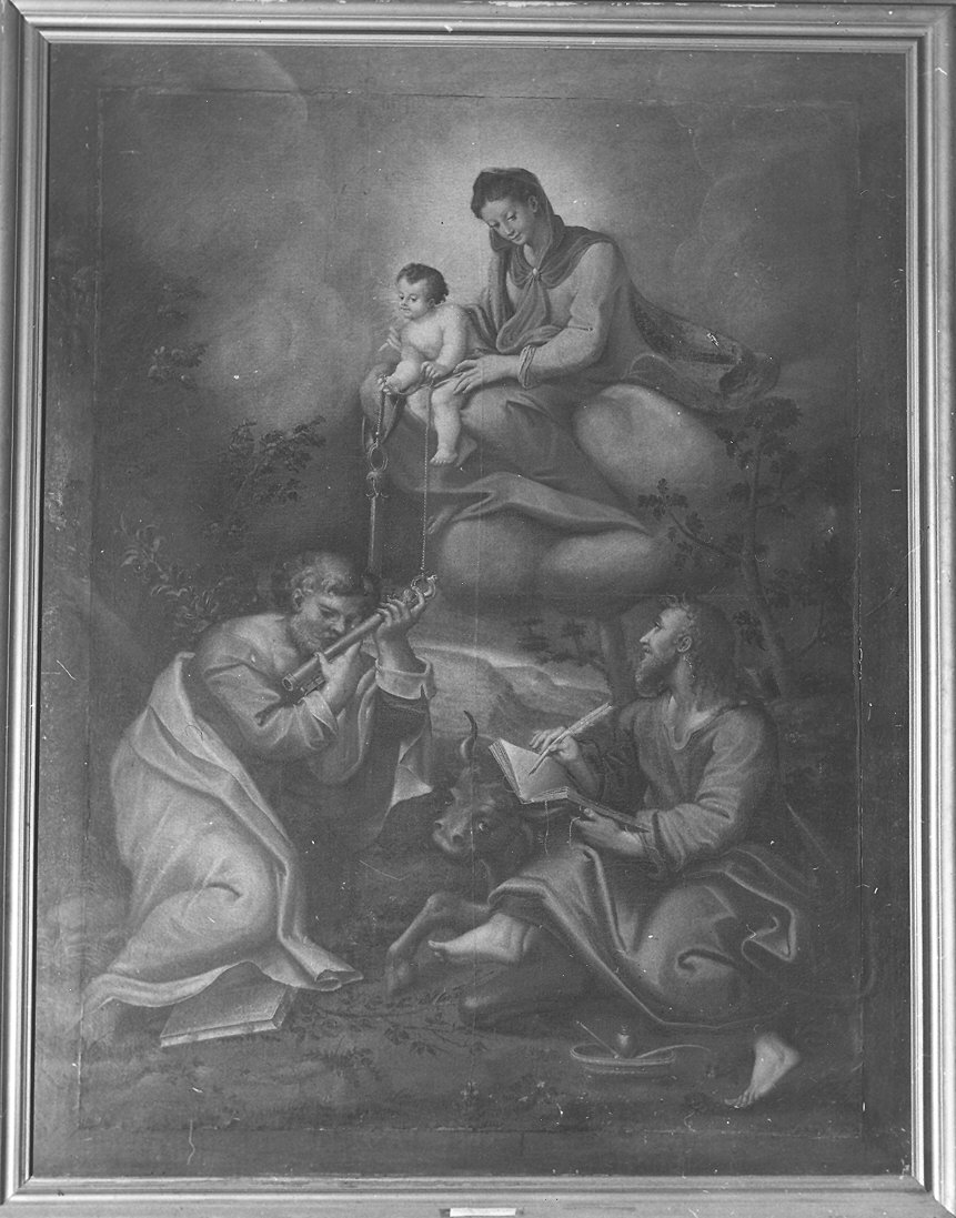 Maria Vergine tra i Santi Pietro e Luca (dipinto) di Mazzola Bedoli Alessandro (secc. XVI/ XVII)