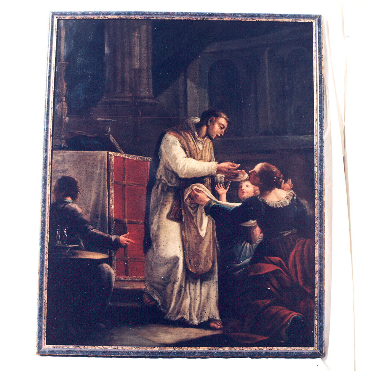 Santa Teresa riceve la comunione da San Giovanni della Croce (?) (dipinto) di Muzzi Domenico (sec. XVIII)