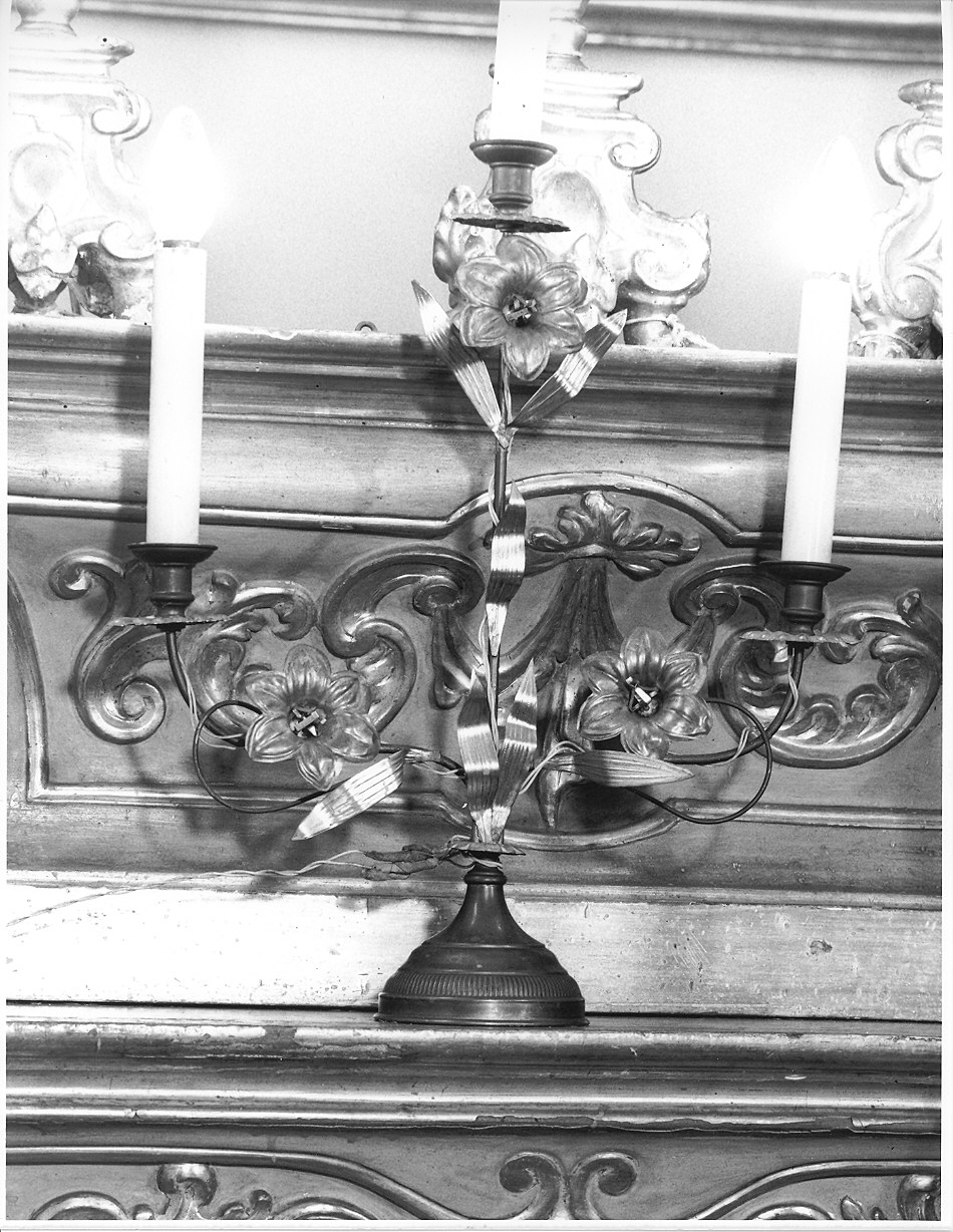 candeliere d'altare, coppia - ambito parmense (seconda metà sec. XIX)