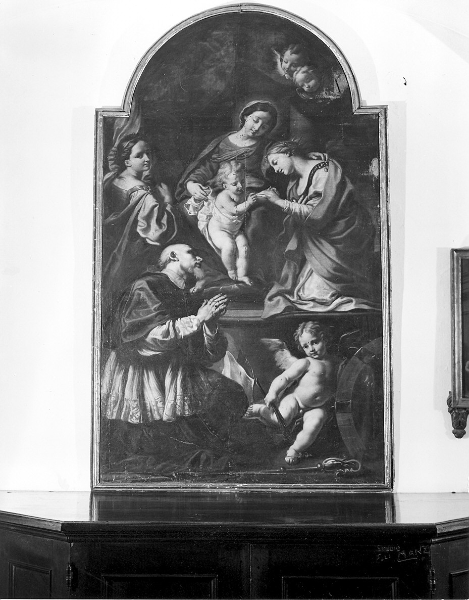 matrimonio mistico di Santa Caterina d'Alessandria e il Beato Paolo Burali (dipinto) di De Longe Robert detto Fiammingo (fine/inizio secc. XVII/ XVIII)