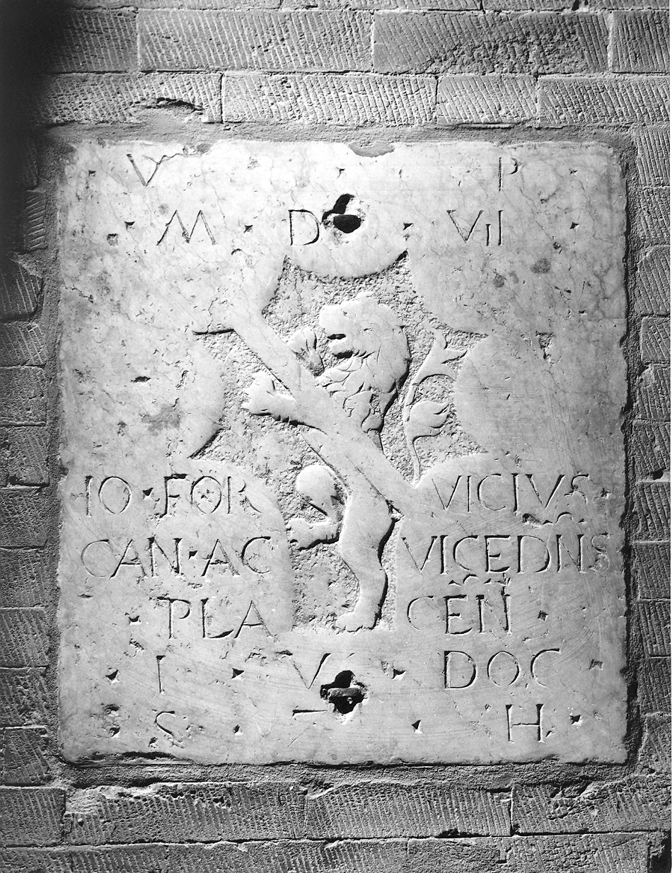 lapide - ambito piacentino (sec. XVI)