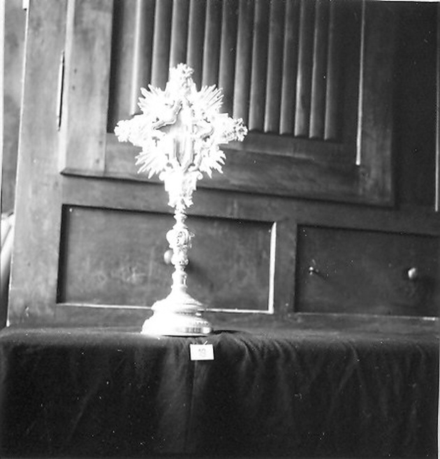 reliquiario - a croce - ambito ligure (inizio sec. XX)