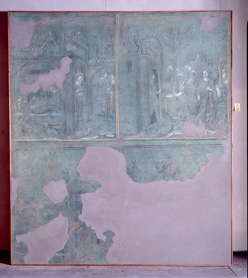Storie eremitiche (dipinto, frammento) di Bembo Benedetto (bottega) (terzo quarto sec. XV)