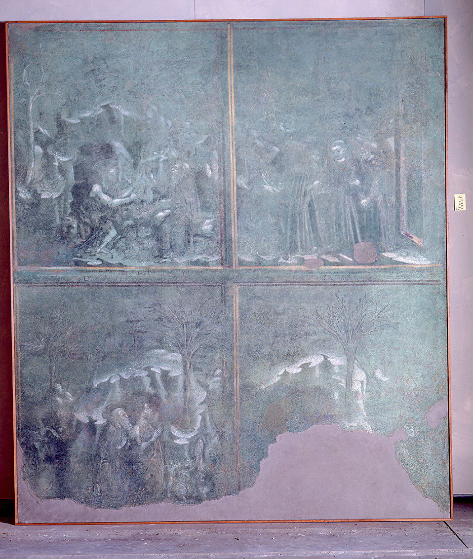 Storie eremitiche (dipinto, frammento) di Bembo Benedetto (bottega) (terzo quarto sec. XV)