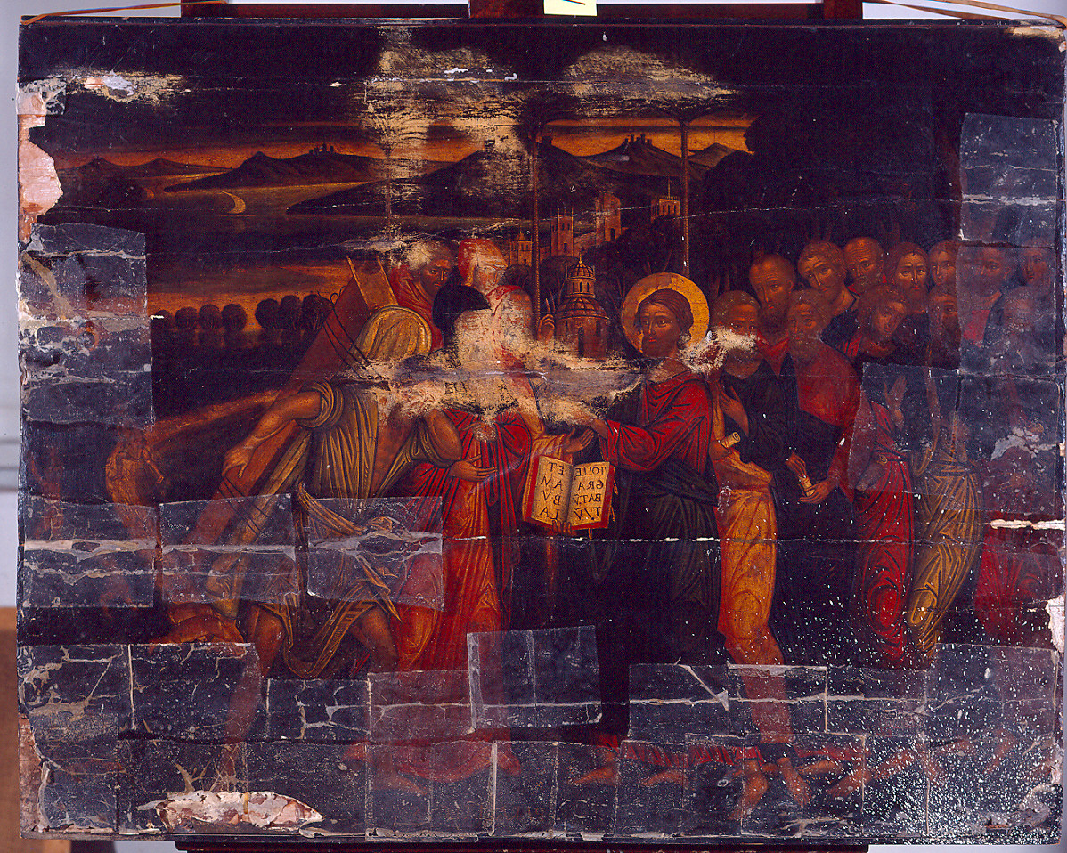 Miracolo del paralitico (dipinto) - ambito cretese-veneziano (fine sec. XVI)