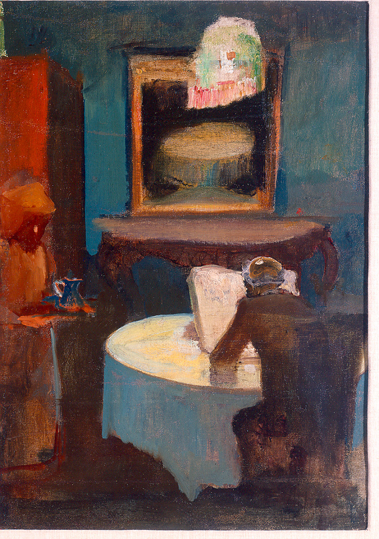 Lettura notturna (dipinto) di Barilli Latino (sec. XX)