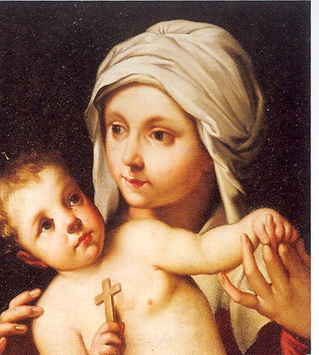 Madonna con Bambino (dipinto) di Stringa Francesco (attribuito) (fine sec. XVII)