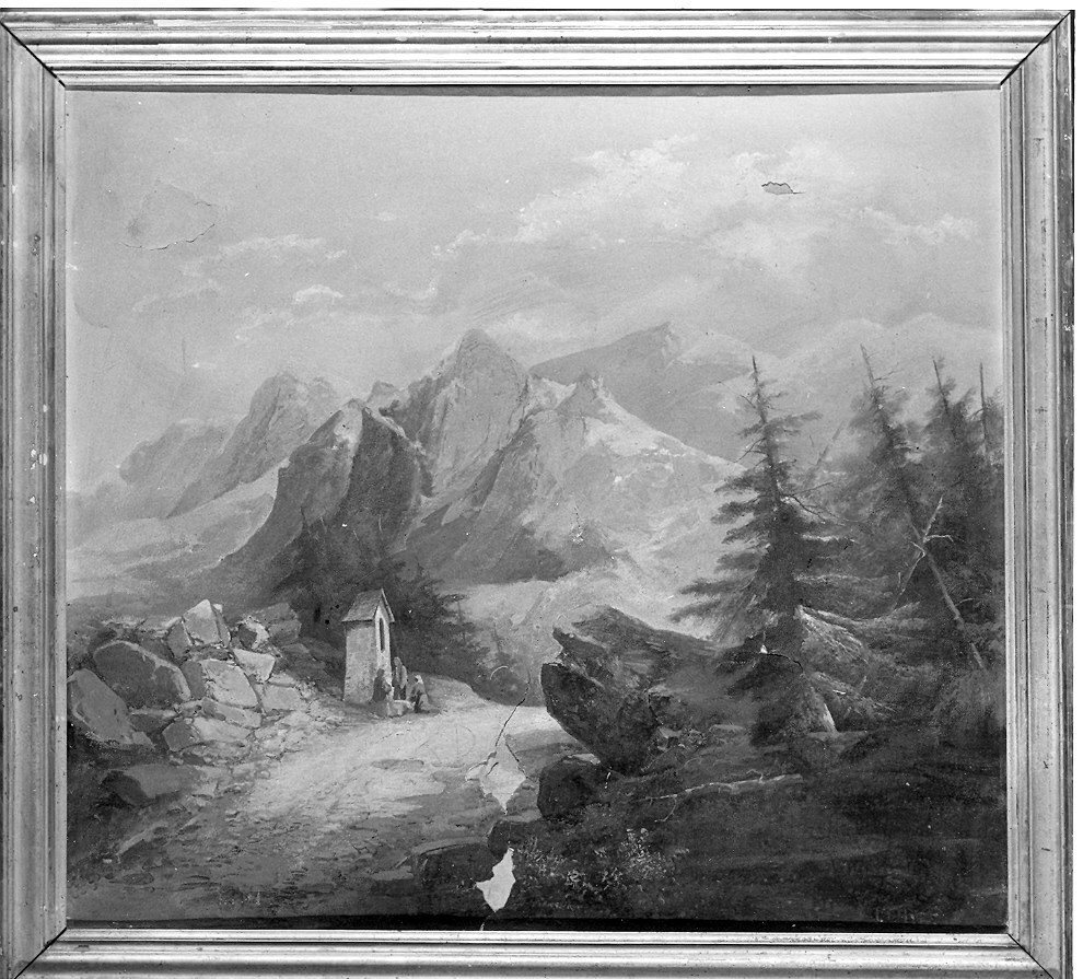 Paesaggio alpino (dipinto) di Loreti (fine sec. XIX)