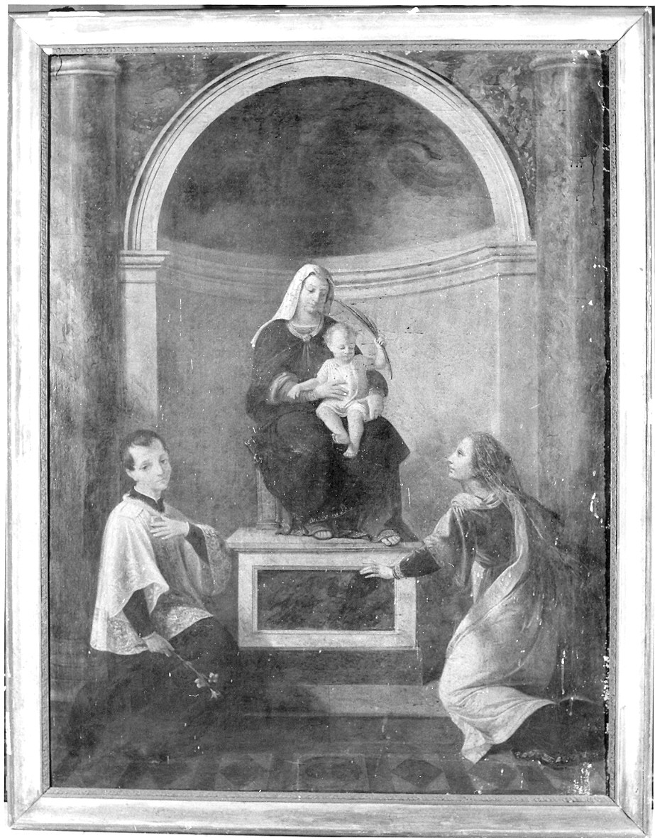 Madonna con Bambino, San Luigi Gonzaga e Santa martire (dipinto) - ambito emiliano (sec. XIX)