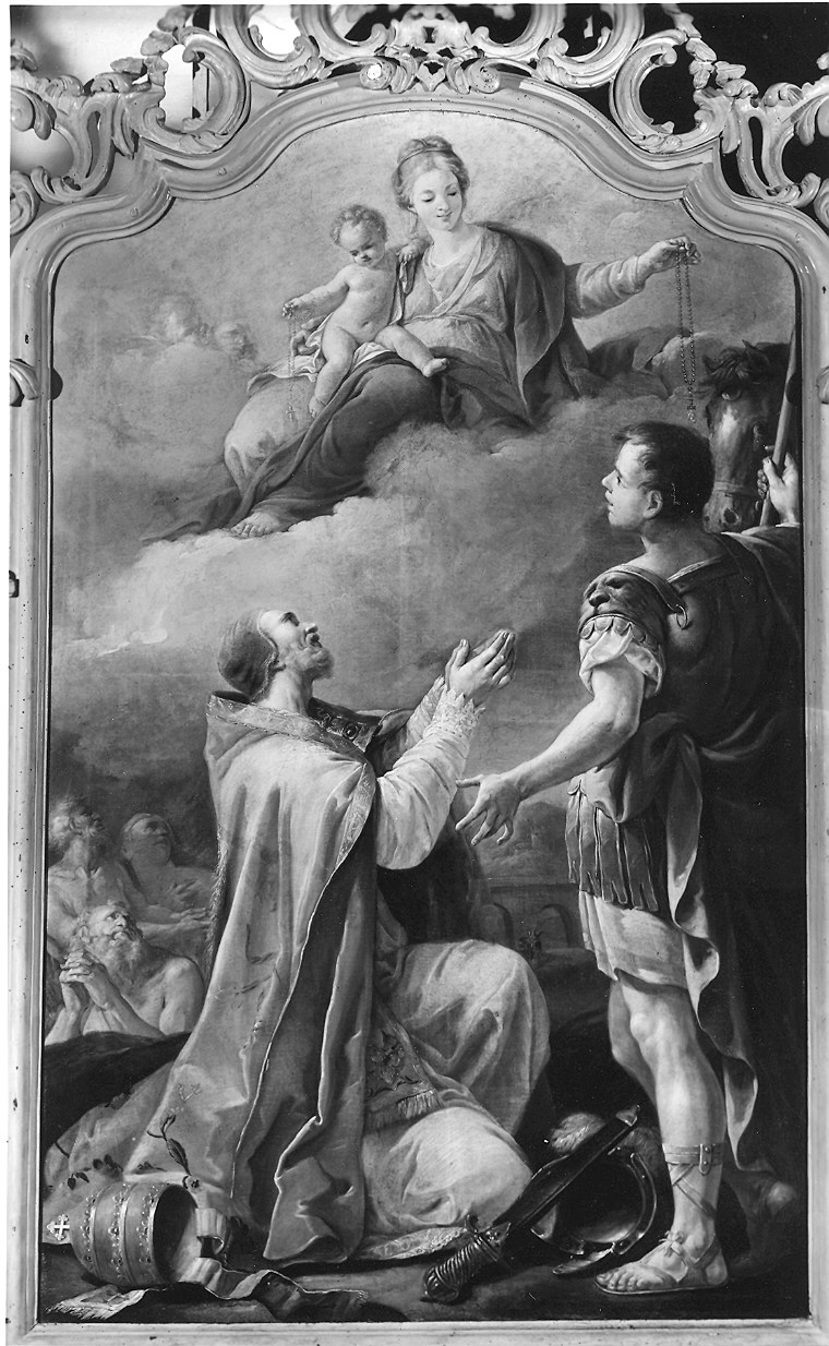 Madonna con Bambino e i Santi Gregorio Magno e Vitale (dipinto) di Peroni Giuseppe (attribuito) (sec. XVIII)