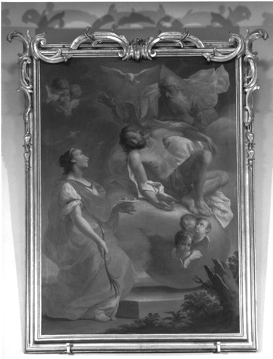 Santa Lucia che adora la Trinità (dipinto) di Peroni Giuseppe (attribuito) (sec. XVIII)