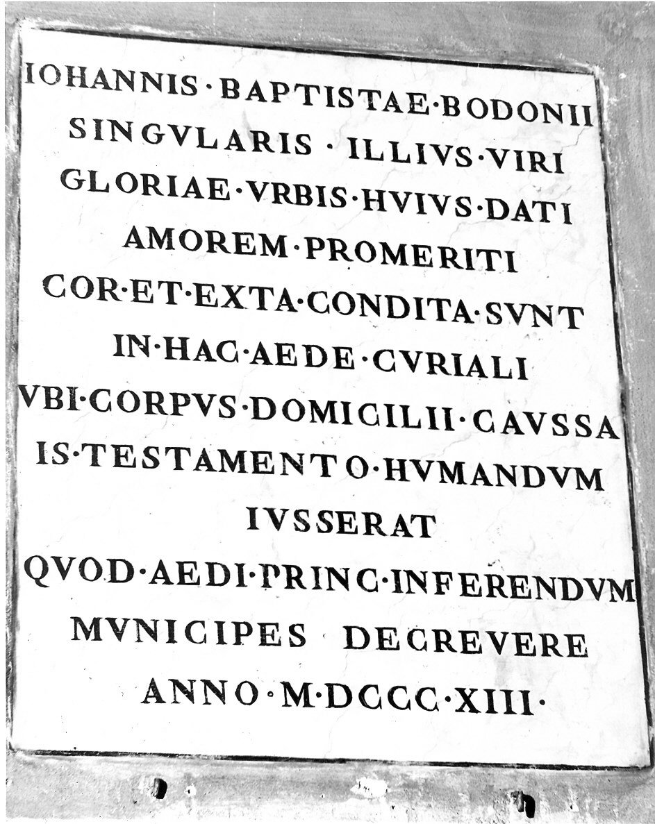 lapide commemorativa - ambito parmense (sec. XIX)