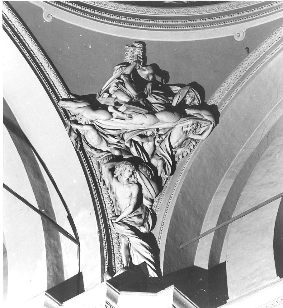 San Luca Evangelista (decorazione plastica) di Reti Domenico (attribuito) (fine sec. XVII)