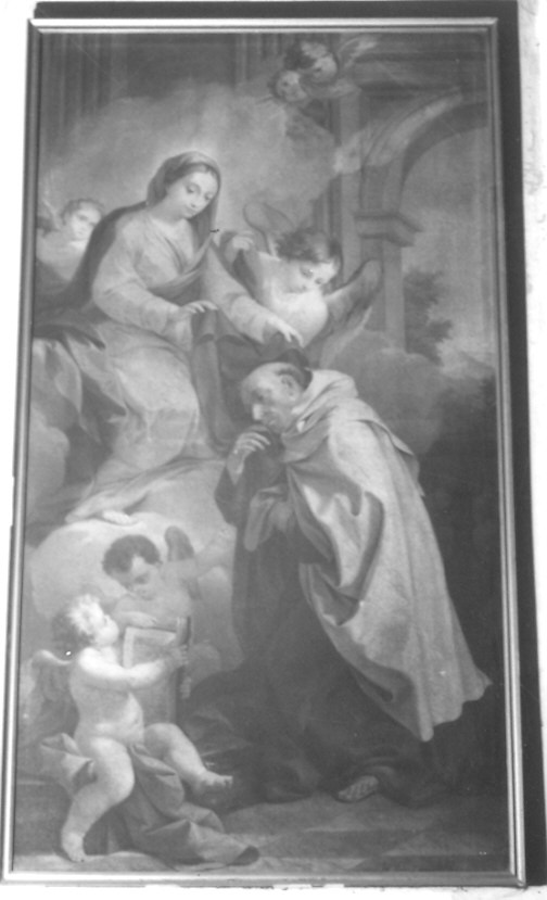 Madonna del Carmelo offre lo scapolare a San Simone (dipinto) di Bresciani Antonio (seconda metà sec. XVIII)