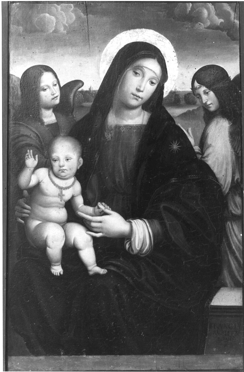 Madonna con Bambino e angeli (dipinto) di Pescatori Francesco (attribuito) (sec. XIX)
