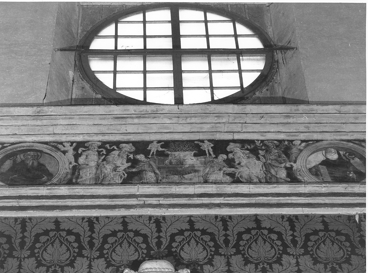 scene sacrificali (fregio)//grottesche (crociera) (dipinto) - ambito parmense (prima metà sec. XVI)