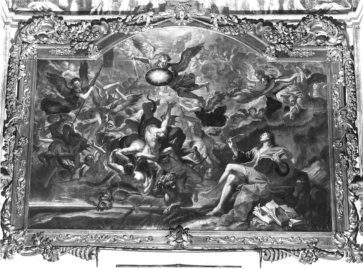 visione di San Giovanni Evangelista in Patmos (dipinto) di Merano Giovanni Battista (sec. XVII)