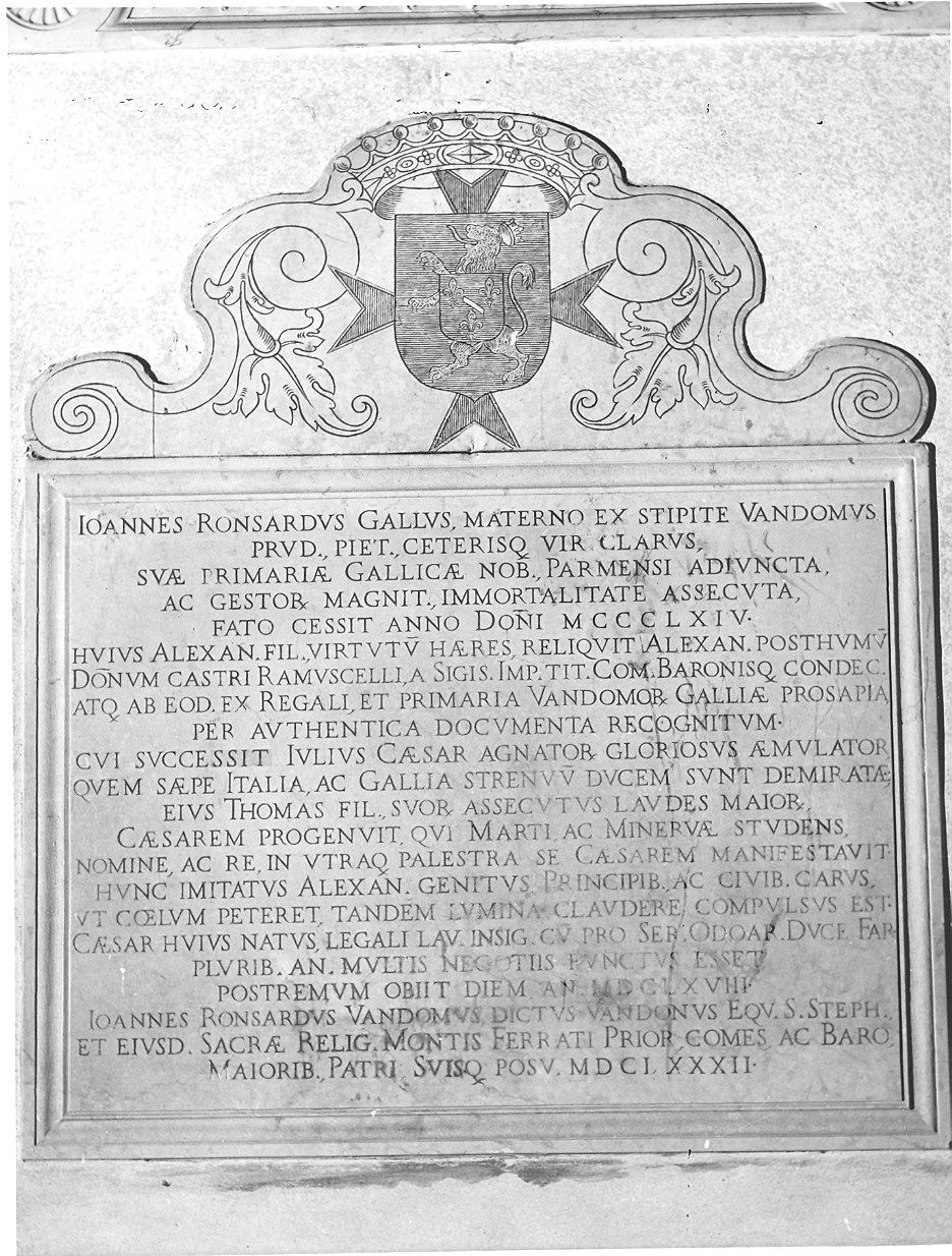 lapide commemorativa - ambito parmense (sec. XVII)