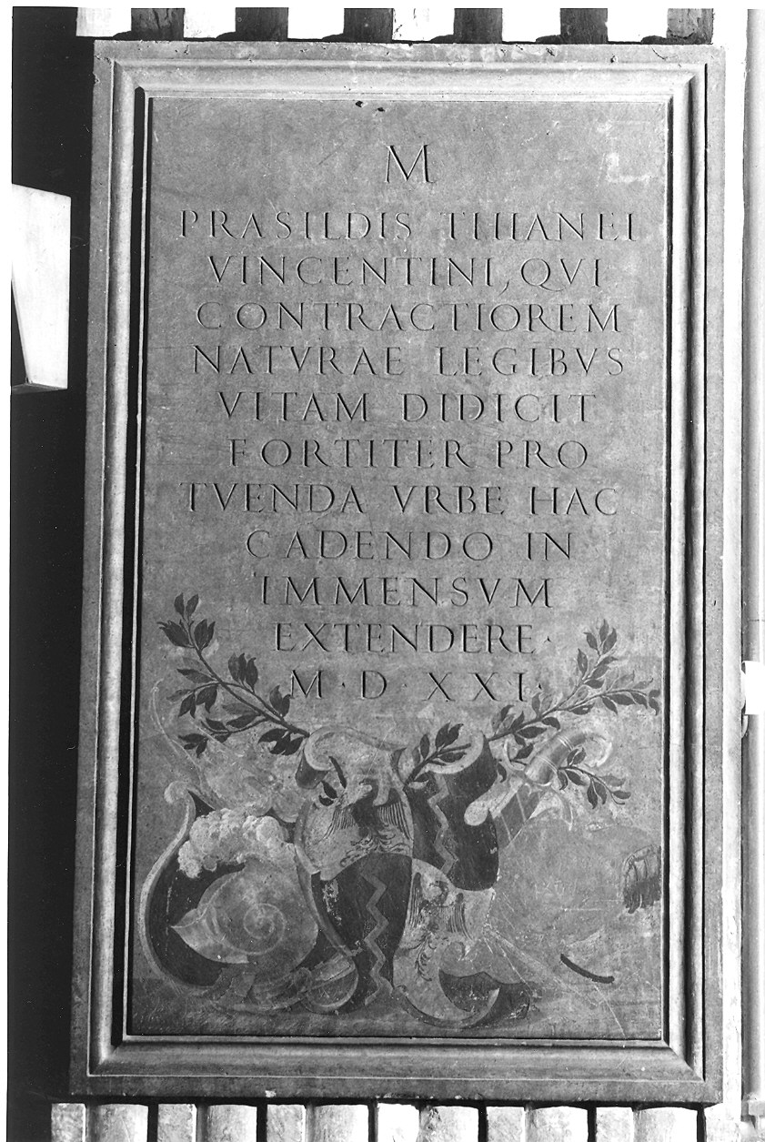lapide commemorativa - ambito parmense (sec. XVI)