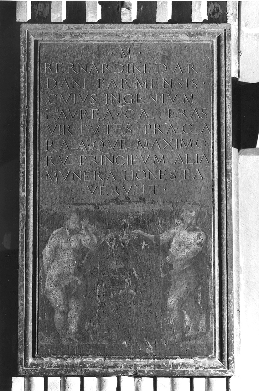 lapide commemorativa - ambito parmense (prima metà sec. XVI)