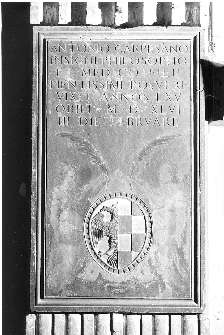 lapide commemorativa - ambito parmense (prima metà sec. XVI)