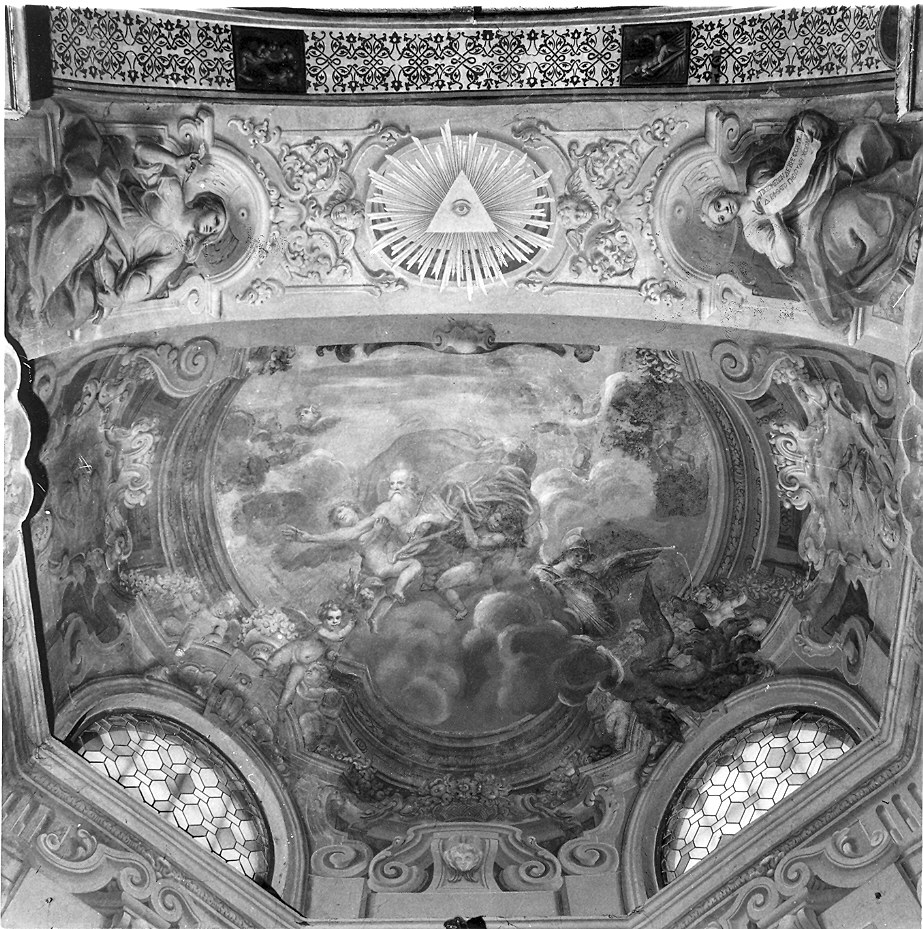 l'Eterno in gloria (volta)//due sibille (pareti) (dipinto) di Boni Giacomo Antonio, Carpi Carlo Giuseppe (sec. XVIII)