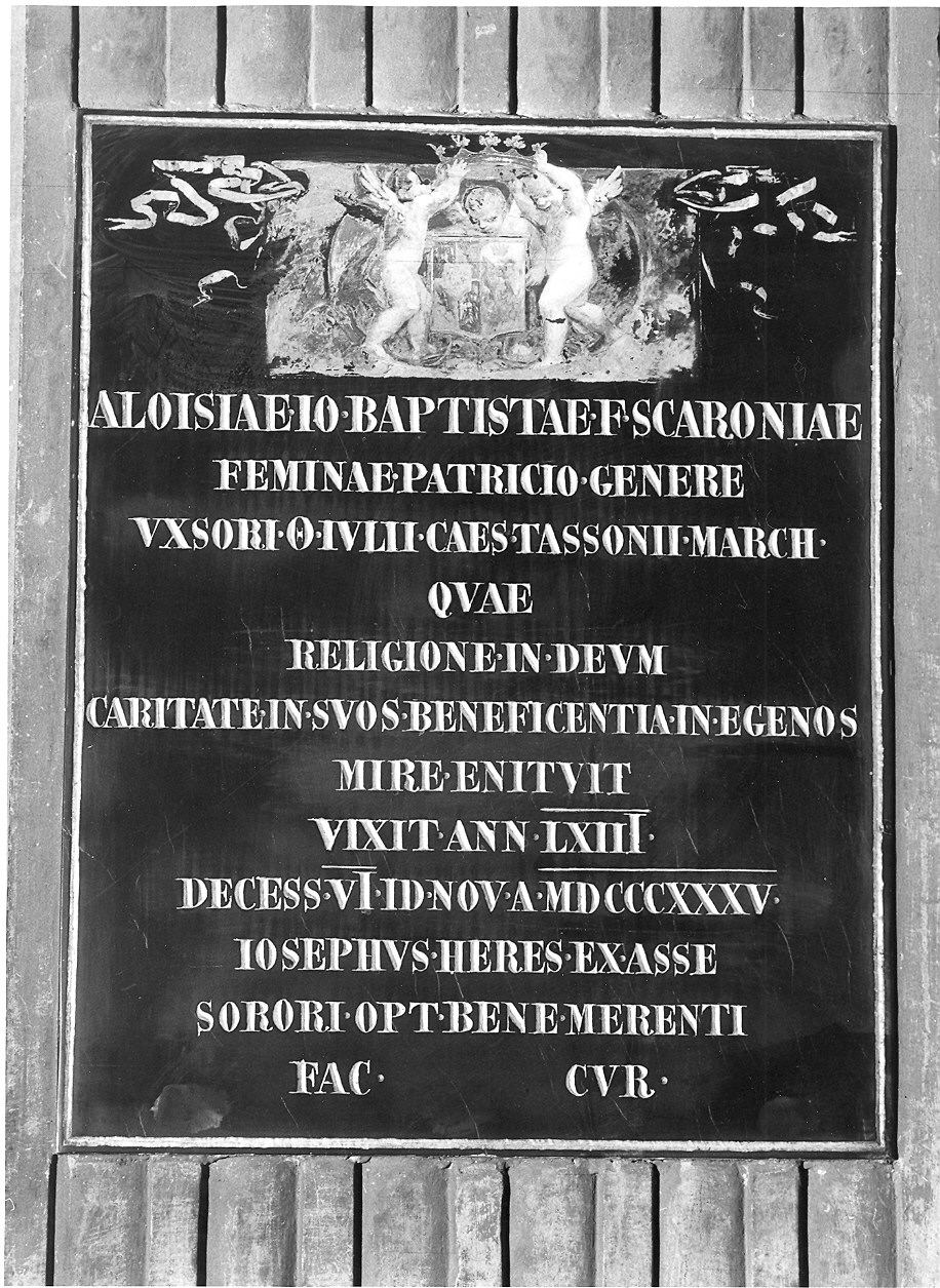 lapide commemorativa - ambito parmense (sec. XIX)