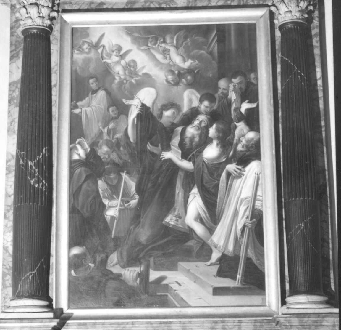 la morte di San Benedetto (dipinto) di Bernabei Pier Antonio (attribuito) (fine/inizio secc. XVI/ XVII)