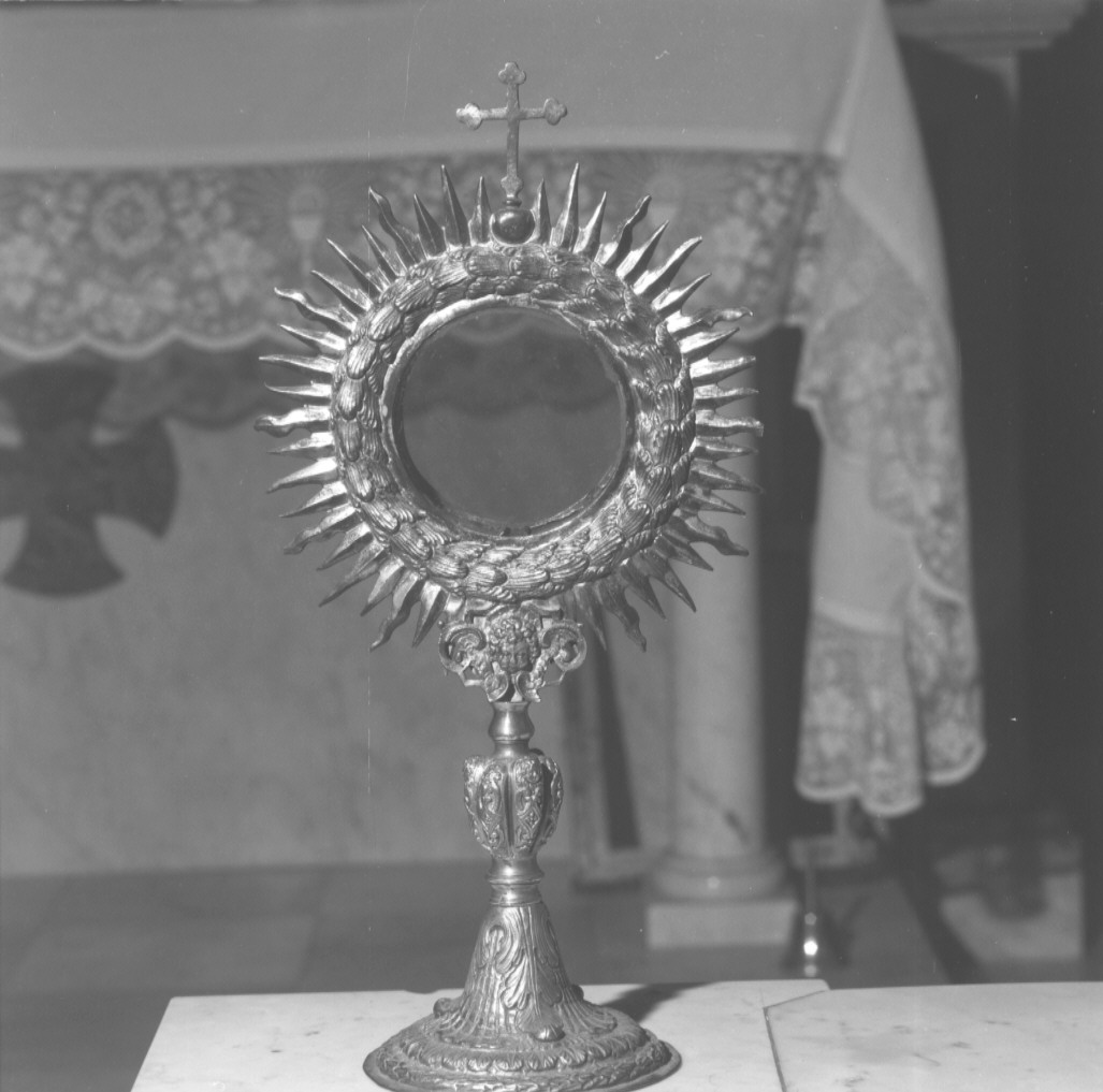 ostensorio - a raggiera - ambito emiliano (primo quarto sec. XVII)