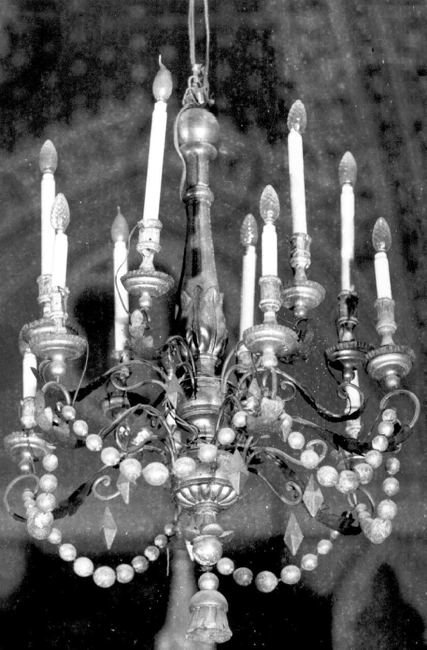 lampadario - a bracci, serie - ambito piacentino (fine sec. XVIII)