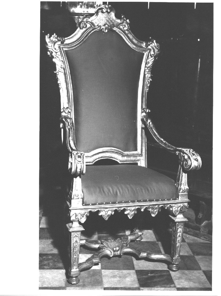 poltrona del celebrante, serie - ambito parmense (primo quarto sec. XVIII)