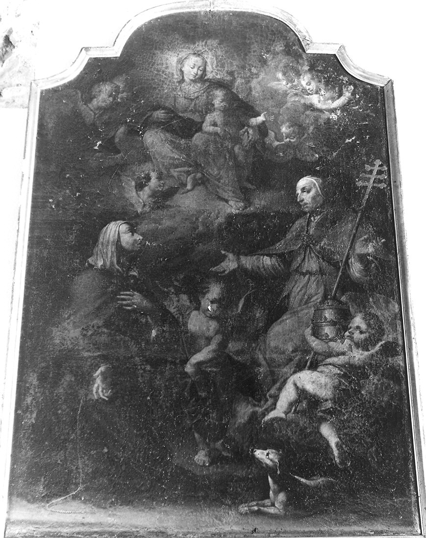 Madonna in trono con i Santi Gregorio X e Margherita da Cortona (dipinto) di Carboni Venceslao (sec. XVIII)