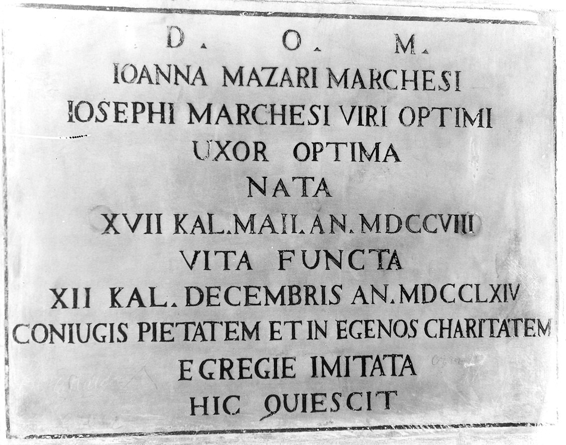 lapide - ambito piacentino (sec. XVIII)